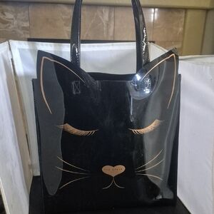 Ted Baker Black and Gold Cat Design Tote